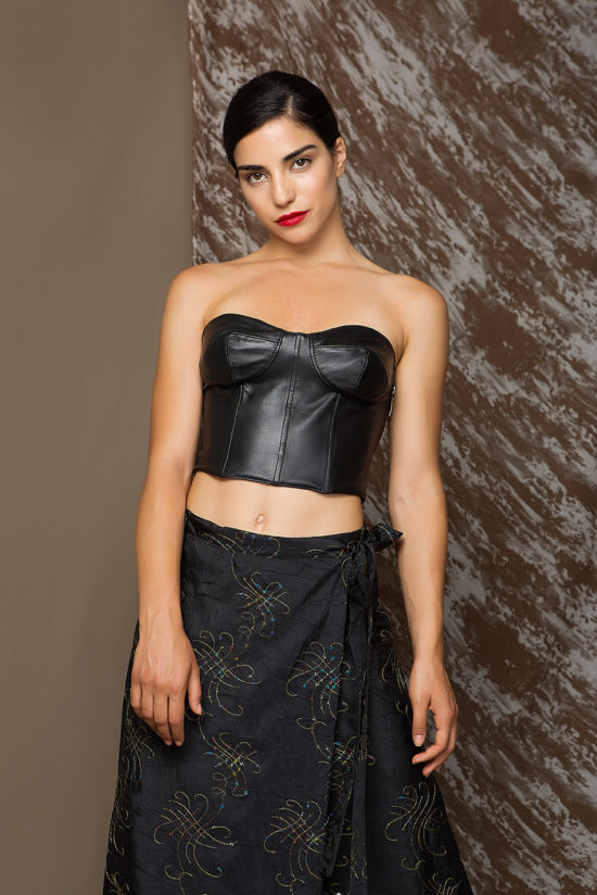 1 Leather Strapless Bralette Top TV0014