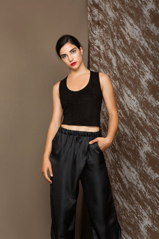 1 Suede Backless Lace-Up Top TV0030