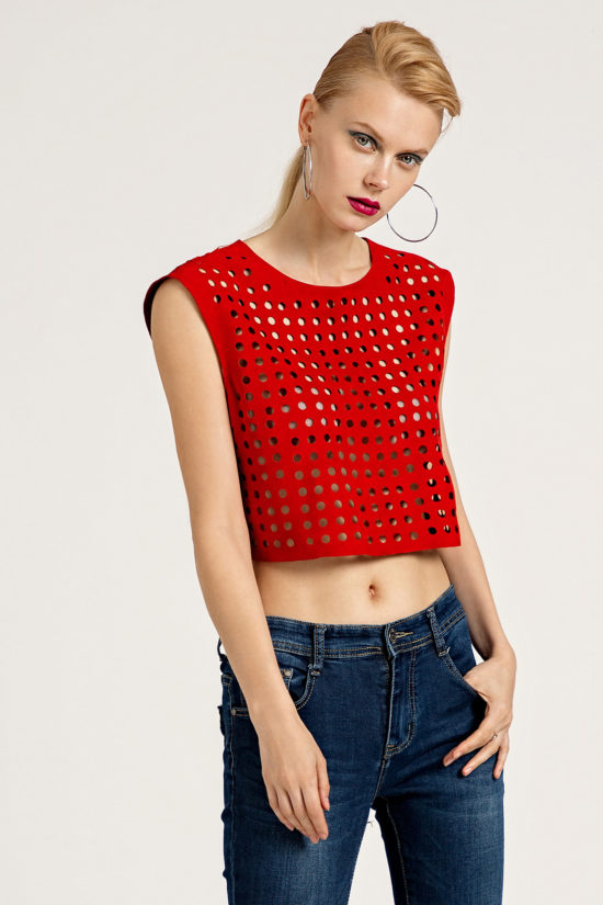 1 Suede Box-Fit Cut-Out Top TV0017