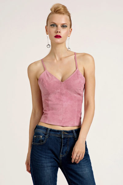 1 Suede Lace-Up Camisole Top TV0026