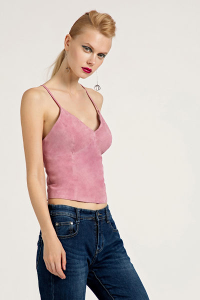 2 Suede Lace-Up Camisole Top TV0026