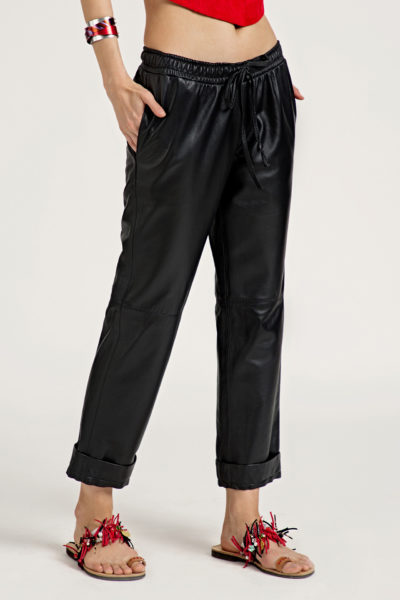 4 Leather Low Slung Trousers TP0001